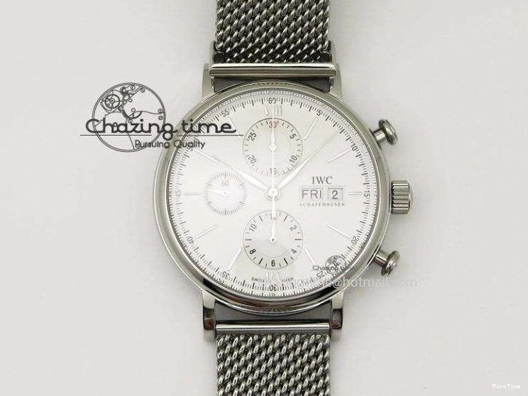 MIROTIME 0212 Portuguese Chrono IW3716 Z+F 1:1 Best Edition White Dial on Gray Rubber Strap A WrinkleFree 7014